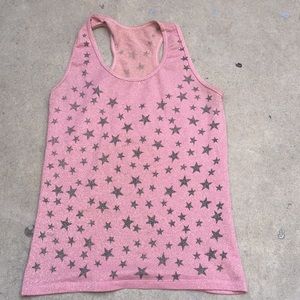Pink tank top with black stars
